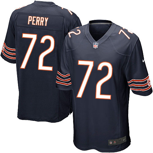 Men's Game William Perry Nike Jersey Navy Blue Home - #72 NFL Chicago Bears